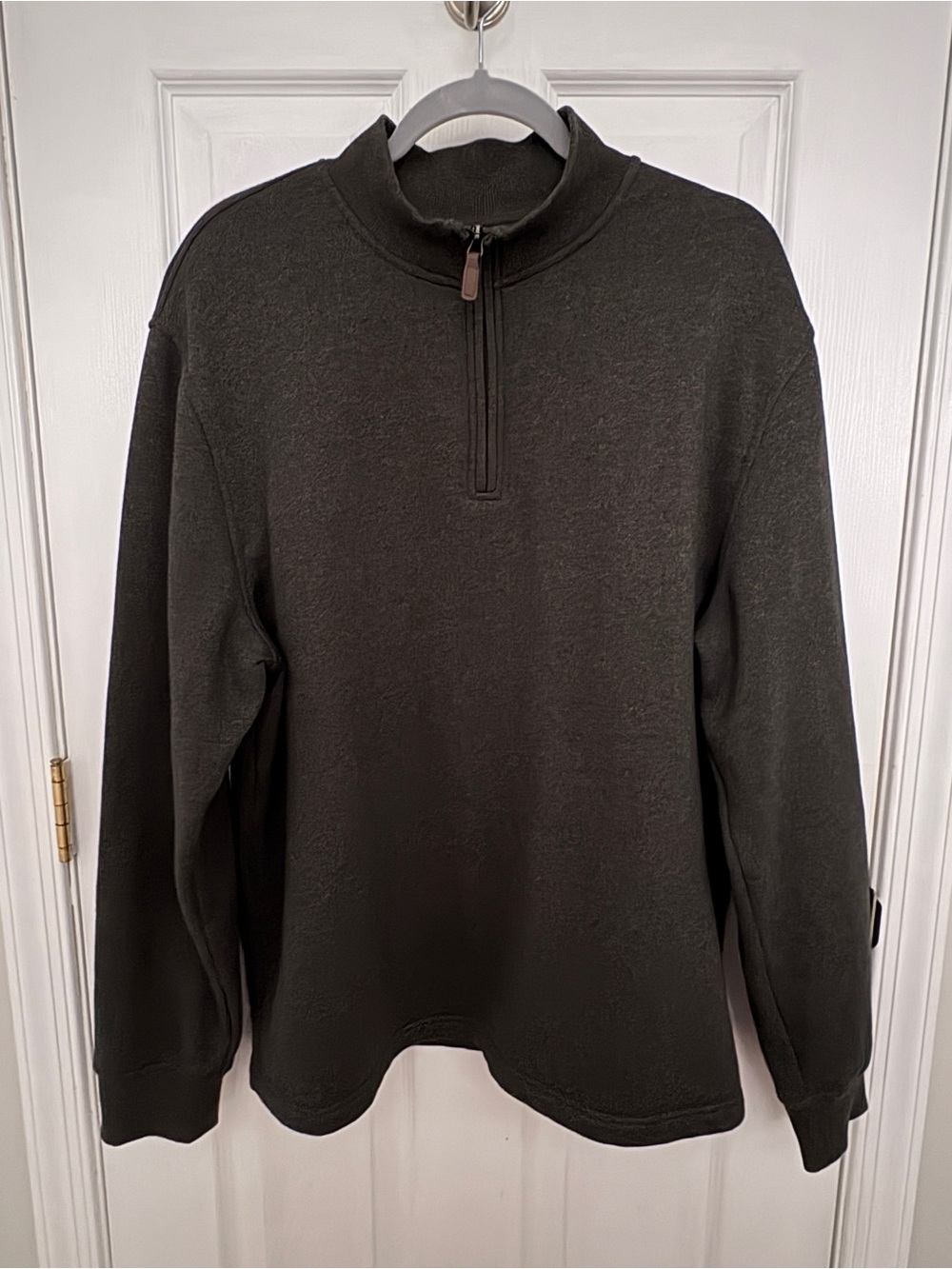 George Men's Zip-Up Mock Neck Sweater in Dark Charcoal #0049